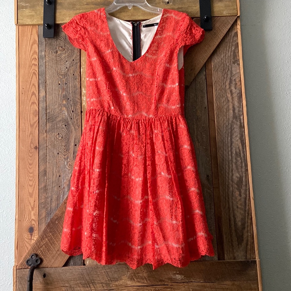 Kenzie orange lace dress